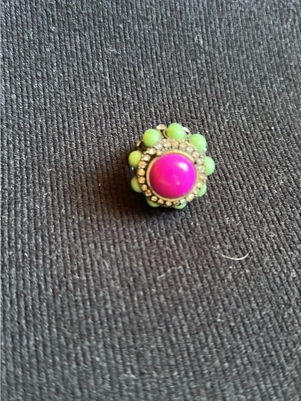Stella & Dot Hot Pink and Lime Floral Ring